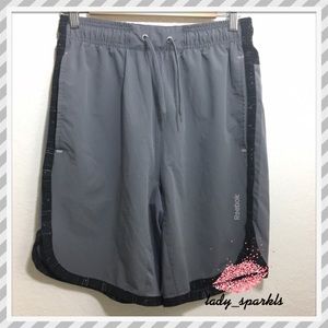 Reebok Athletic Polyester Grey Shorts Sz Med